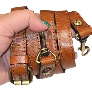 Patricia‎ Nash Brown Leather Crossbody Strap with Gold Hardware